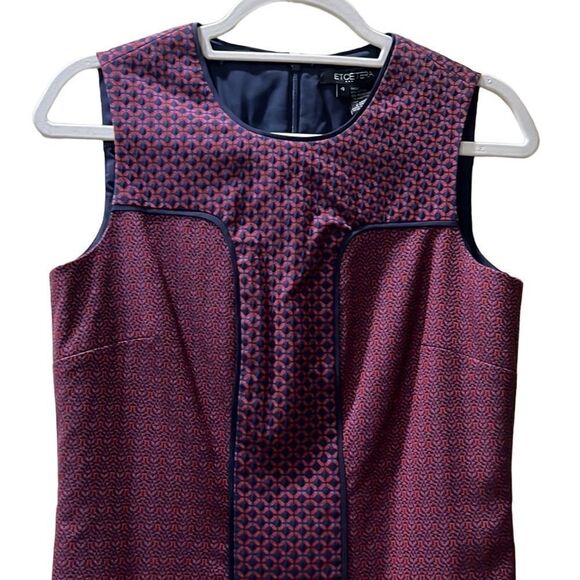 Etcetera Women’s 4 Sleeveless Navy Red Purple Evening Office wedding Guest Dress - Picture 2 of 12